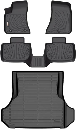 Miniatura 27 de Alfombrillas para todo tipo de clima y forro de carga para Volkswagen Atlas 2018-2025 (asiento de cubo de 6 pasajeros), juego completo de 3 filas