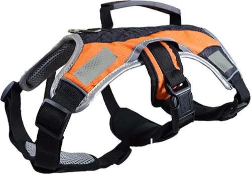 Miniatura 7 de Arnés de transporte para perros y caminatas con malla acolchada, accesorio, collar, ligero, no más tirones, tensiones o ahorque, para cachorros, Rojo