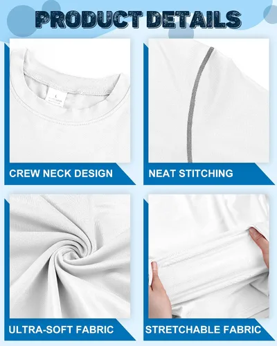 Miniatura 3 de Hicarer Paquete de 6 camisas de compresión atléticas para hombre, camisetas de manga larga para correr, para entrenamiento deportivo