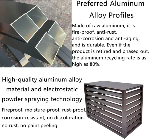 Miniatura 2 de Cubierta de aluminio para aire acondicionado y bomba de calor, mini cubierta de aire acondicionado dividido para unidades exteriores, reducción
