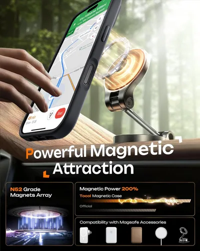 Miniatura 252 de TOCOL Funda para iPhone 11, compatible con Magsafe, protección completa de cámara, imanes integrados, protección contra caídas, funda translúcida