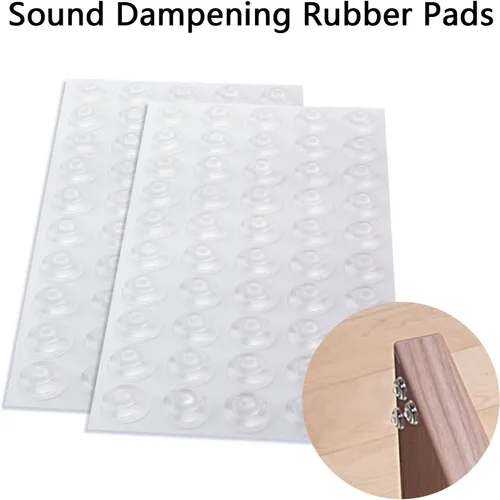 Miniatura 7 de Bivethoi Almohadillas de amortiguación de sonido – 100 piezas – Parachoques autoadhesivos transparentes en forma de puntos circulares para puertas