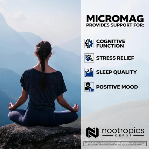 Miniatura 4 de Nootropics Depot MicroMag - Cápsulas de magnesio 625 mg 90 unidades Contiene 200 mg de magnesio elemental