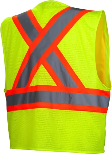 Miniatura 2 de Pyramex Safety RCZ2410XL RCZ24 Series Chaleco Hi-Vis Lime Chaleco con Cinta Reflejante en Contraste - Talla Extra Grande Amarillo