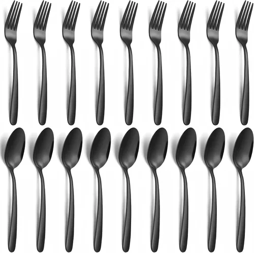 Miniatura 11 de Unokit Juego de cubiertos de tenedores y cucharas, 24 piezas de cubiertos de acero inoxidable de grado alimenticio para el hogar, cocina