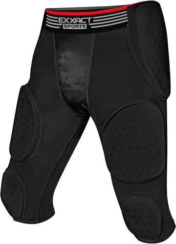 Miniatura 8 de Exxact Sports Battle - Faja de fútbol con 7 almohadillas para hombres y niños con bolsillo para tazas, pantalones cortos de compresión acolchados
