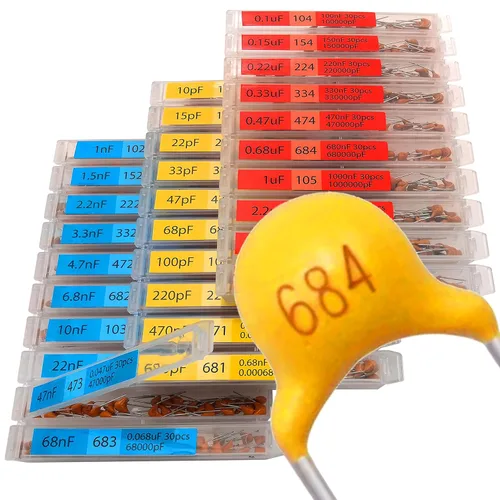 Miniatura 6 de EEEEE 30 Valor 300 piezas multicapa monolítico de cerámica kit surtido 10pf-10uF tapa de caja individual pf nf uf (300 piezas)