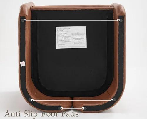 Miniatura 6 de EALSON Silla decorativa moderna tapizada de cuero, sillón de barril de mediados de siglo con cojín acolchado, cómoda silla de lectura para sala