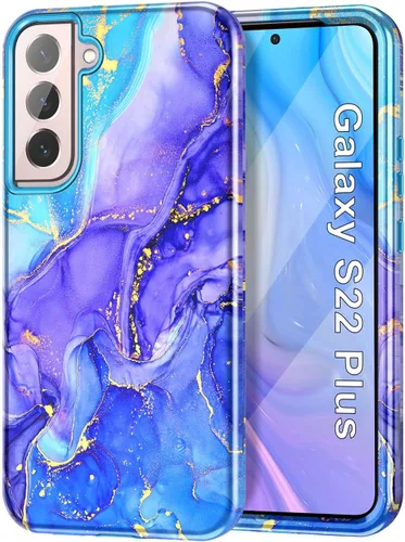 Miniatura 16 de Btscase Funda para Samsung Galaxy S22 Plus 5G, Patrón de Mármol 3 en 1 Resistente Uso Rudo a Prueba de Golpes Cuerpo Completo Rugosa PC Dura +