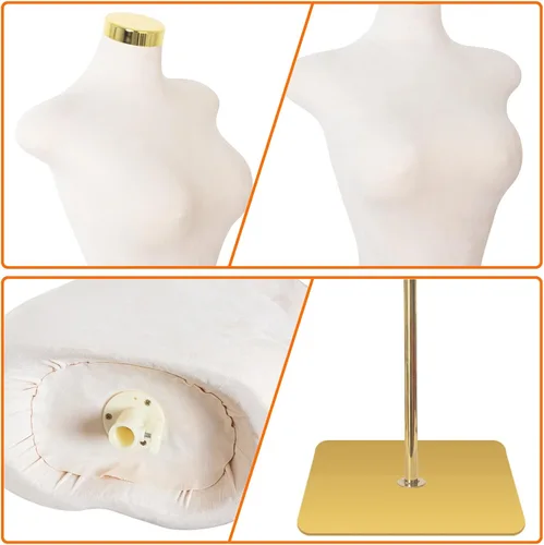 Miniatura 3 de Maniquí de forma de vestido regordete para costura, soporte de torso de maniquí femenino para tienda de ropa, oficina de diseño de sastrería, altura