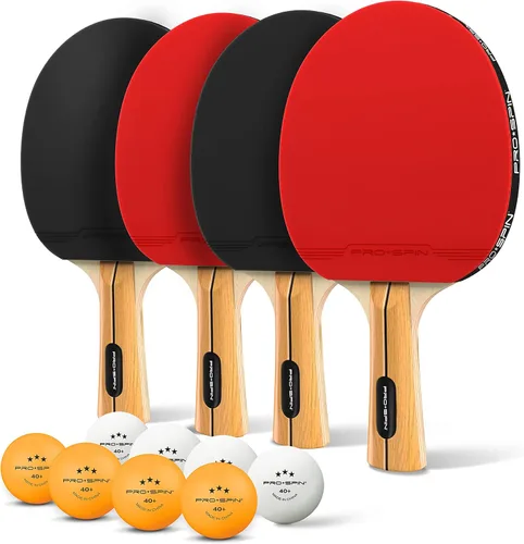 Miniatura 8 de PRO-SPIN Paletas de ping pong – Juego de alto rendimiento con raquetas de tenis de mesa premium, pelotas de ping pong de 3 estrellas, estuche de Set