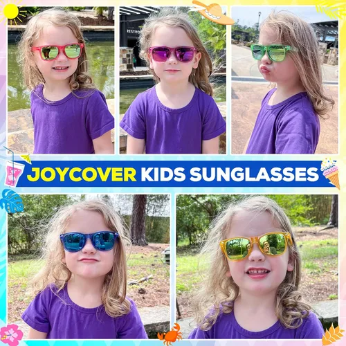 Miniatura 6 de Joycover Lentes de sol para niños a granel, recuerdo de fiesta para niños de 4 a 8 años, 24 lentes de sol translúcidos para niños con protección UV