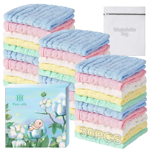 Miniatura 12 de Paños de muselina para bebé, toallas y paños para recién nacidos, artículos esenciales imprescindibles para lavar ropa suave para bebé, paños