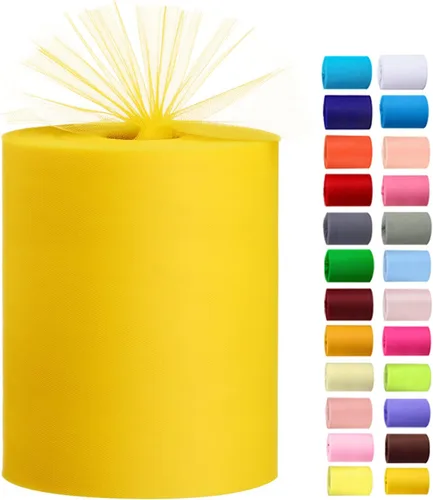 Miniatura 12 de Rollos de tul de 6 pulgadas por 100 yardas (300 pies) de tela de carrete de tul para bricolaje, faldas tutú, bodas, baby shower, manualidades