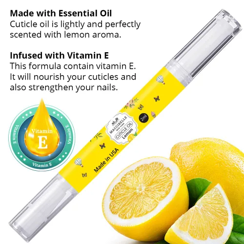 Miniatura 2 de Bolígrafo de aceite puro para cutículas y uñas, 0.1 fl oz, cura las cutículas secas y agrietadas (limón crujiente)