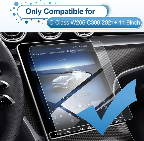 Miniatura 2 de Protector de pantalla para Mercedes C300 (2022-2026)/GLC300 (2023-2026) para Mercedes Pantalla Táctil de 11.9 pulgadas, Vidrio Templado 9H 2024 2025
