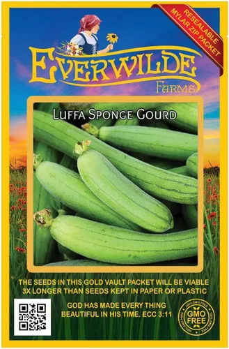 Miniatura 4 de Everwilde Farms - Semillas de calabaza de esponja Luffa de 1 onza - Gold Vault