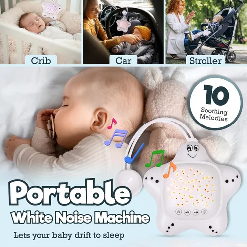 Miniatura 6 de Tienda de campaña para cuna de bebé, tienda de campaña para cama infantil con máquina de ruido blanco, apertura de cremallera ancha, funda de cuna