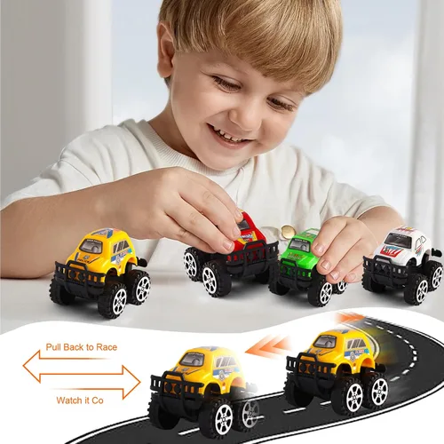 Miniatura 5 de Manmel Paquete de 12 Autos de Retroceso para Niños, Mini Vehículos de Carreras a Granel, Juguetes de Camión Monstruo, Recuerdos de Fiesta para Niños