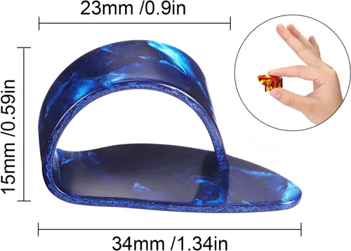 Miniatura 3 de Frienda Púas de dedo para pulgar, palillos planos, púas de guitarra de mano de celuloide
