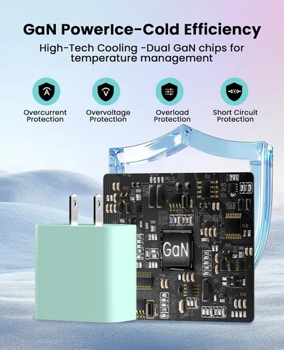 Miniatura 6 de FEEL2NICE Cargador de iPhone de carga rápida, paquete de 2 bloques de carga de pared tipo C con 2 unidades [6 pies y 10 pies] USB C a Lightning Verde