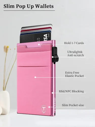 Miniatura 6 de Cartera desplegable para hombre, H, rosa, Moderno