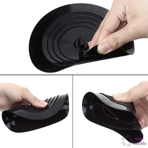 Miniatura 2 de VIGOR PATH Juego de 2 atrapadores de drenaje de pelo de ducha, cubierta de drenaje plana, atrapa cabello de 5.9 pulgadas para baño, tapón de Negro