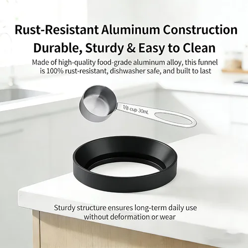 Miniatura 6 de Kit de recambio reutilizable de taza K, cuchara de café de acero inoxidable 304 de 1.0 fl oz y embudo dosificador de aluminio, se adapta a Keurig
