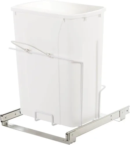 Knape & Vogt SBM15-1-35WH - Bote de basura extraíble para montaje inferior en gabinete, 18.8 x 14.25 x 16 pulgadas, color blanco
