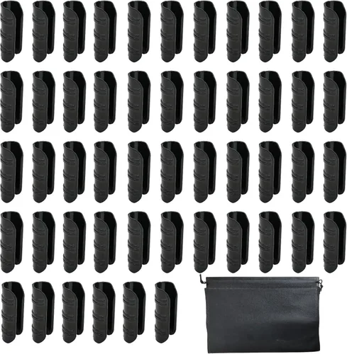 60 clips de tubo de invernadero con bolsa de almacenamiento, clip de película de tubo de jardín ABS negro de 3/4 pulgadas, clip de cubierta de