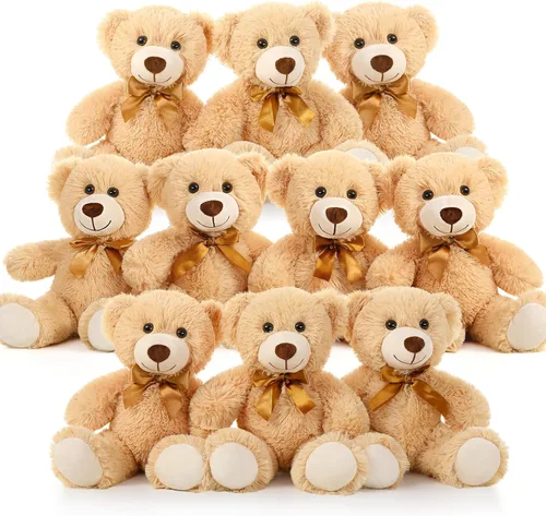 Miniatura 16 de MaoGoLan Paquete de osos de peluche para baby shower, 12 paquetes de pequeños osos de peluche en oferta, osos de peluche pequeños de 13.5" de felpa
