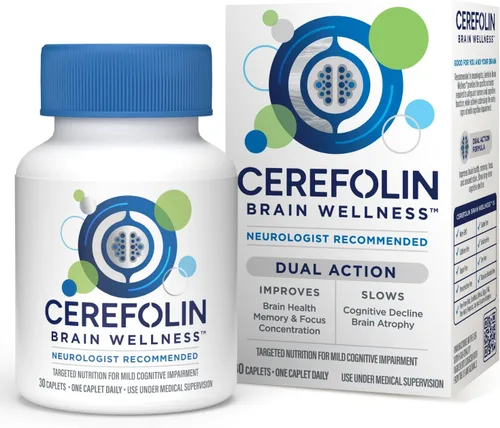 Cerefolin Bienestar cerebral, nutrición dirigida para apoyo cognitivo, mejora la memoria, enfoque y concentración, L-metilfolato, NAC, B12,