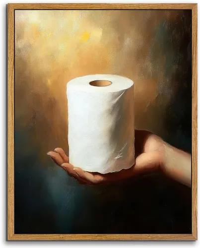 Miniatura 10 de AtterrirArt Divertido arte de pared enmarcado para baño, 8 x 10 pulgadas, lindo pato en el inodoro, lectura de periódico, decoración de pared