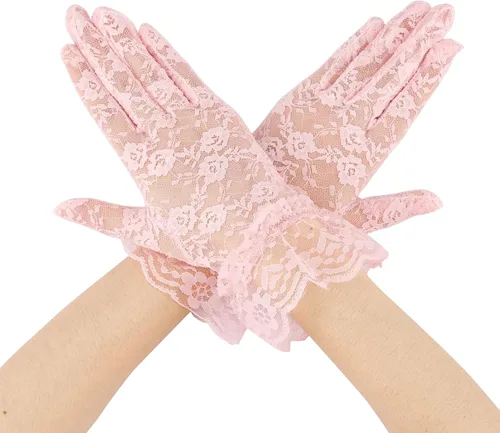 Cytokio Guantes de encaje, guantes de encaje para mujer, guantes de fiesta de té, guantes de novia de boda, ópera de moda, Halloween, cosplay,