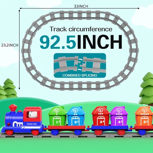 Miniatura 4 de Juego de tren para niños pequeños de 2 a 4 años, juguetes para niños de 1, 2 y 3 años, juego de tren eléctrico Montessori para aprender a combinar