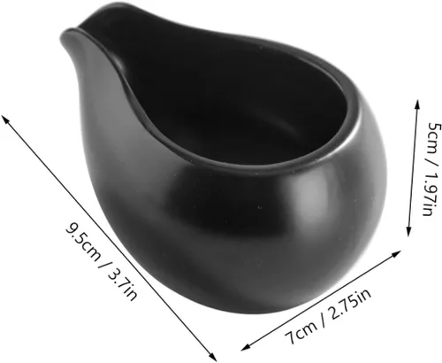 Miniatura 2 de Yardwe Jarra de leche de boca redonda de cerámica de 3.7 pulgadas con boquilla para crema de café y jarabe de mesa, ideal para uso doméstico y café