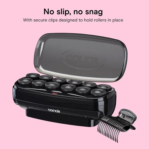 Miniatura 5 de Conair - Rulos calientes para cabello largo, mediano y corto, 12 rulos calientes Jumbo de 1 ½" con clips, rizadores para mujeres, volumen y rizos