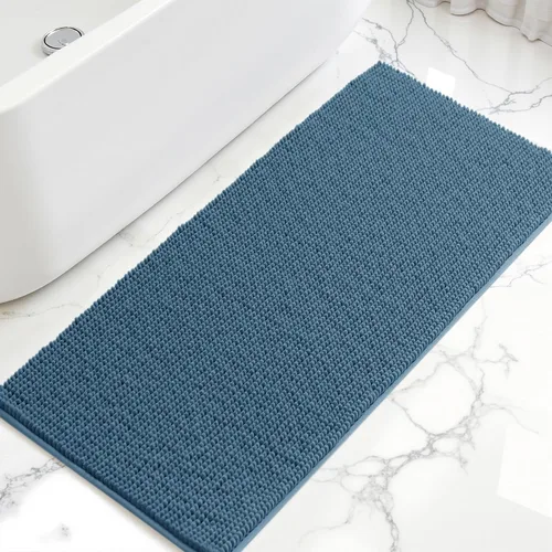 Miniatura 35 de Subrtex - Alfombras de baño de chenilla, tapete de baño de felpa corta y suave, tapete de ducha absorbente de agua, tapete de baño para la ducha