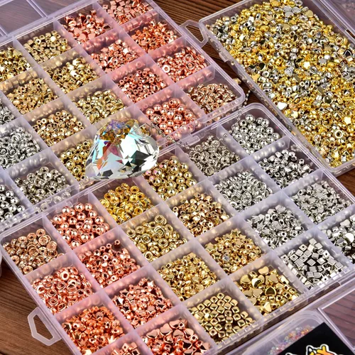 Miniatura 9 de 2000 unidades - 6800 cuentas de arcilla para hacer pulseras, cuentas espaciadoras de 0.236 pulgadas para hacer joyas, aretes, pulseras, collares, 24