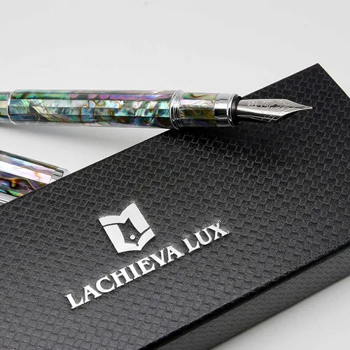 Miniatura 2 de LACHIEVA LUX Pluma estilográfica y bolígrafo de abulón Sea Shell. 2 bonitos bolígrafos hechos a mano de alta calidad, regalo para hombres y mujeres