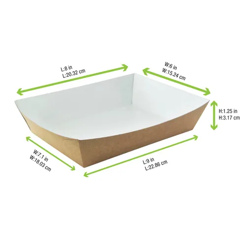 Miniatura 6 de PacknWood 210PAN850- Caja de ensalada de papel marrón - lonchera de bolsa marrón - cajas de manualidades marrones con tapas - caja de papel con tapa