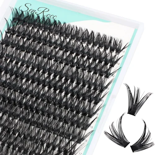 Miniatura 11 de Extensiones de racimos de pestañas, 240 unidades, extensiones de pestañas largas individuales 40D, aspecto natural, pestañas de imitación de visón