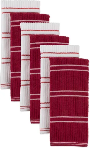 6 toallas absorbentes para cocina J & M Home Fashions Rojo
