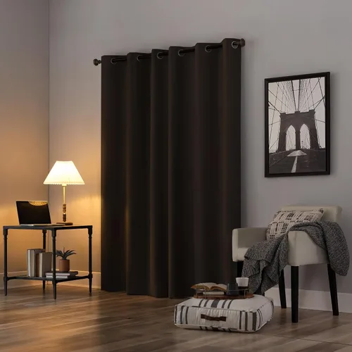 Miniatura 2 de Sun Zero Cyrus - Par de paneles de cortinas térmicas 100 % opacas con ojales, 40 x 84 pulgadas Cacao