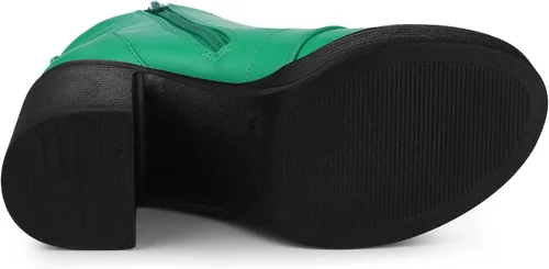 Miniatura 5 de Allegra K Botas de combate de tacón alto grueso con cordones para mujer, M