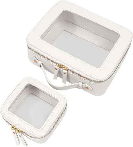 Miniatura 14 de LETGO Bolsas de Maquillaje Transparentes, Bolsa de Aseo Aprobada por la TSA con Cierre, Organizador de Maquillaje Transparente de Gran Capacidad