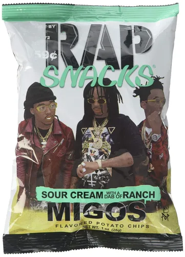 Miniatura 14 de Rap Snacks Lil Baby - Queso cheddar + papas fritas de crema agria, bolsas de 2.5 onzas, paquete de 6