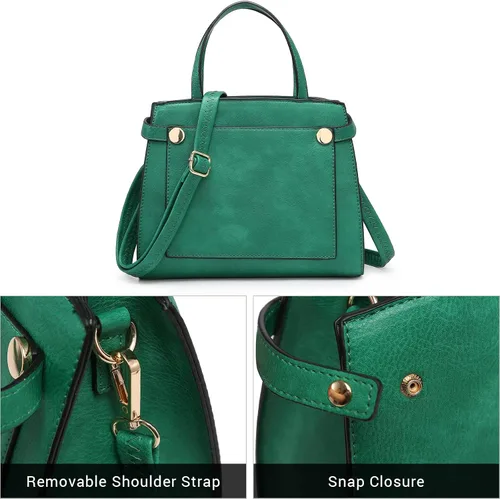 Miniatura 7 de Vansarto Monederos y bolsos para mujer, bolso grande de cuero vegano, bolso de hombro con asa superior, juego de 3 piezas