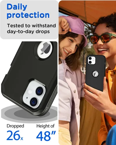 Miniatura 4 de AICase Funda para iPhone 11, resistente protección contra caídas, cuerpo completo, resistente, a prueba de golpes, militar, resistente, duradera