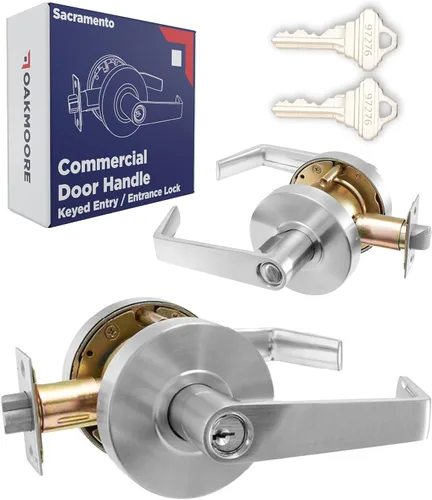 Miniatura 13 de Manija de puerta comercial de oficina OAKMOORE Función de paso Grado 2 Sin cerradura/llave para salas de reuniones y cocinas Acabado
